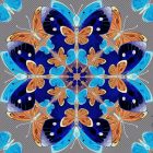Butterfly Kaleidoscope Cobalt flat
