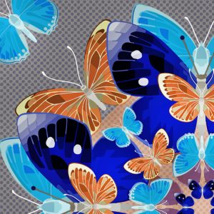 Butterfly Kaleidoscope Cobalt macro